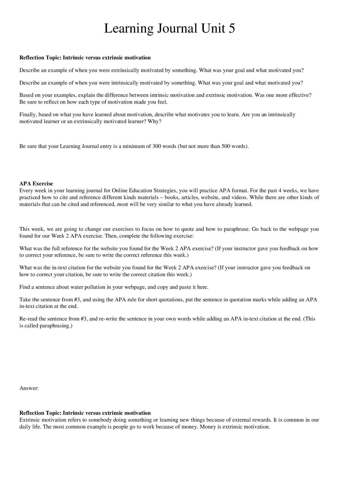 Preview image for University of the People UNIV1001 Online Education Strategies - Learning Journal Unit 5